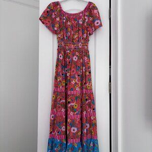 Colorful, Patterned Midi Dress